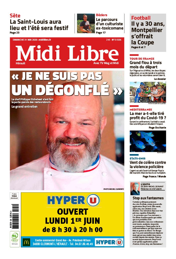 Midi Libre 31 mai 2020 Abonnement à Midi Libre Pas Cher avec le BOUQUET INFO ePresse.fr