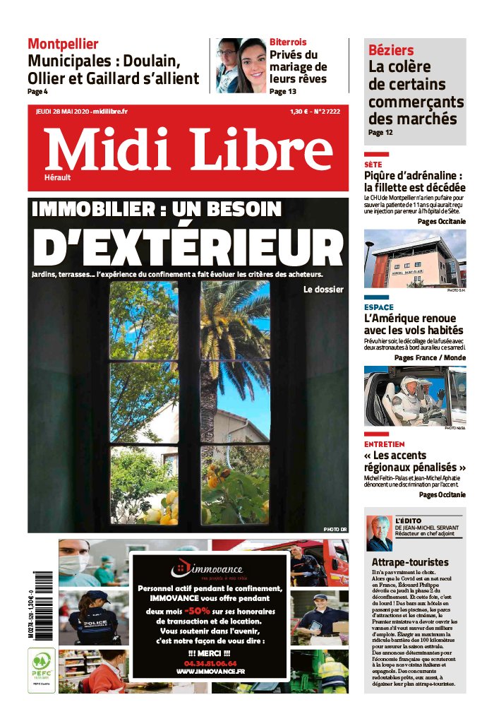 Midi Libre 28 mai 2020 Abonnement à Midi Libre Pas Cher avec le BOUQUET INFO ePresse.fr