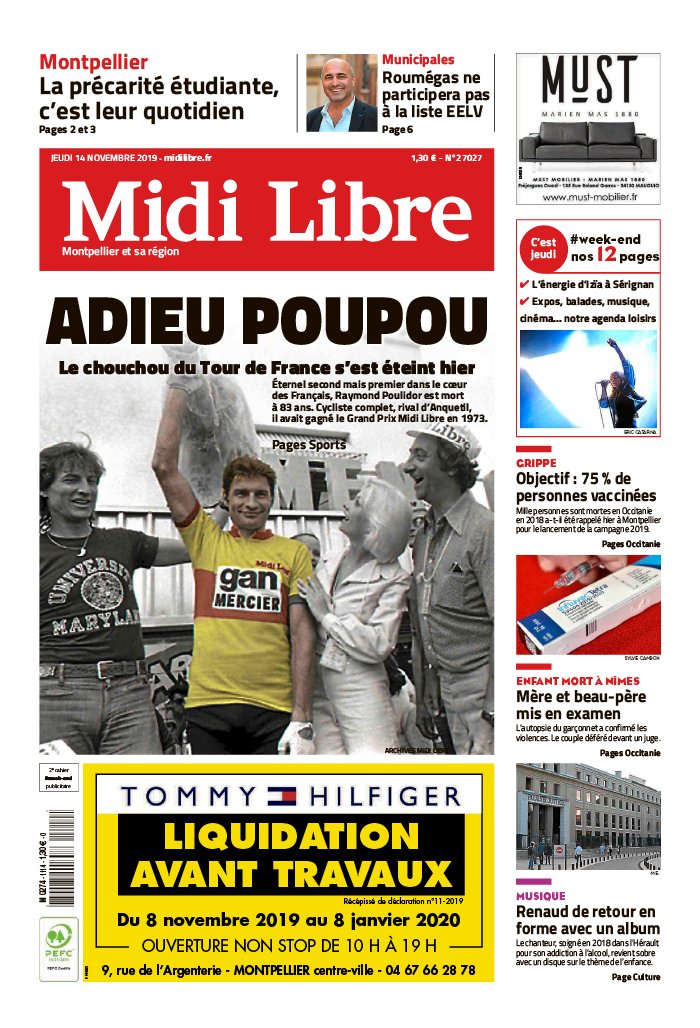 Midi Libre 14 novembre 2019 Abonnement à Midi Libre Pas Cher avec le BOUQUET INFO ePresse.fr
