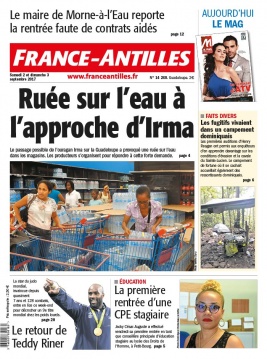 France-antilles Guadeloupe N°14268 du 02 septembre 2017 à télécharger sur iPad