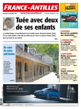 France-antilles Guadeloupe N°14278 du 15 septembre 2017 à télécharger sur iPad