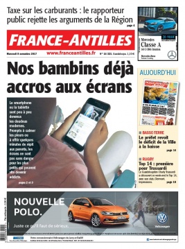 France-antilles Guadeloupe N°14321 du 08 novembre 2017 à télécharger sur iPad