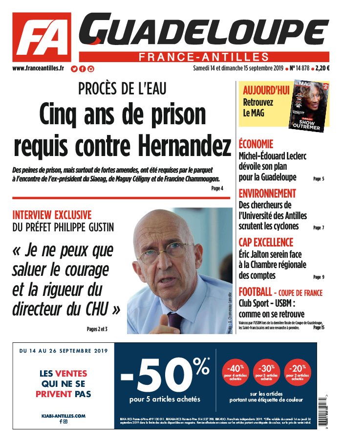 France-antilles Guadeloupe 14 septembre 2019 Abonnement France-Antilles Guadeloupe Pas Cher avec le BOUQUET ePresse.fr