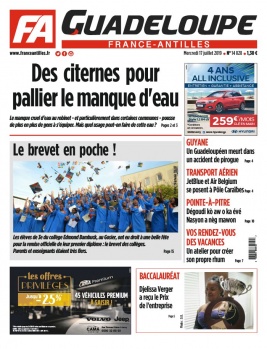 France-antilles Guadeloupe N°14828 du 17 juillet 2019 à télécharger sur iPad