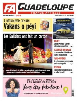 France-antilles Guadeloupe N°14815 du 02 juillet 2019 à télécharger sur iPad