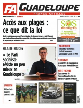 France-antilles Guadeloupe N°14781 du 20 mai 2019 à télécharger sur iPad