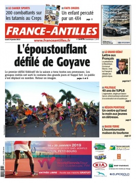 France-antilles Guadeloupe N°14679 du 14 janvier 2019 à télécharger sur iPad