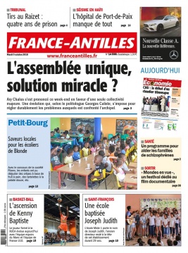 France-antilles Guadeloupe N°14599 du 09 octobre 2018 à télécharger sur iPad
