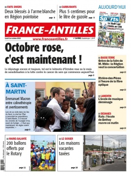 France-antilles Guadeloupe N°14592 du 01 octobre 2018 à télécharger sur iPad