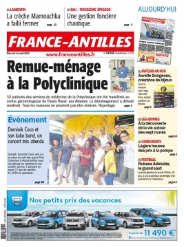 France-antilles Guadeloupe N°14542 du 01 août 2018 à télécharger sur iPad