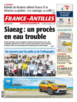 France-antilles Guadeloupe N°14501 du 14 juin 2018 à télécharger sur iPad
