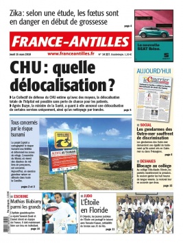 France-antilles Guadeloupe N°14427 du 15 mars 2018 à télécharger sur iPad