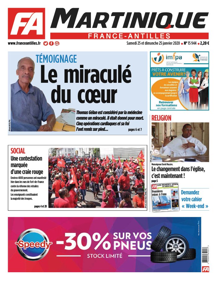 France-antilles Martinique 25 janvier 2020 Abonnement France-Antilles Martinique Pas Cher avec le BOUQUET ePresse.fr
