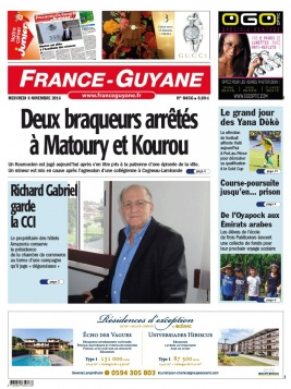 France-Guyane N°8456 du 09 novembre 2016 à télécharger sur iPad