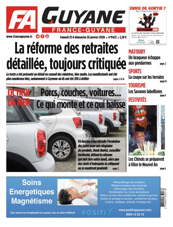 France-Guyane 25 janvier 2020 Abonnement France-Guyane Pas Cher avec le BOUQUET ePresse.fr