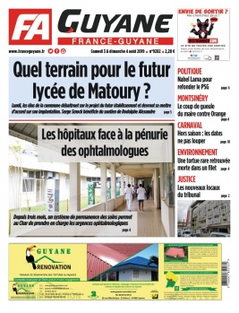 France-Guyane N°9282 du 03 août 2019 à télécharger sur iPad