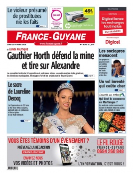 France-Guyane N°9040 du 15 octobre 2018 à télécharger sur iPad