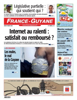 France-Guyane N°8856 du 08 mars 2018 à télécharger sur iPad