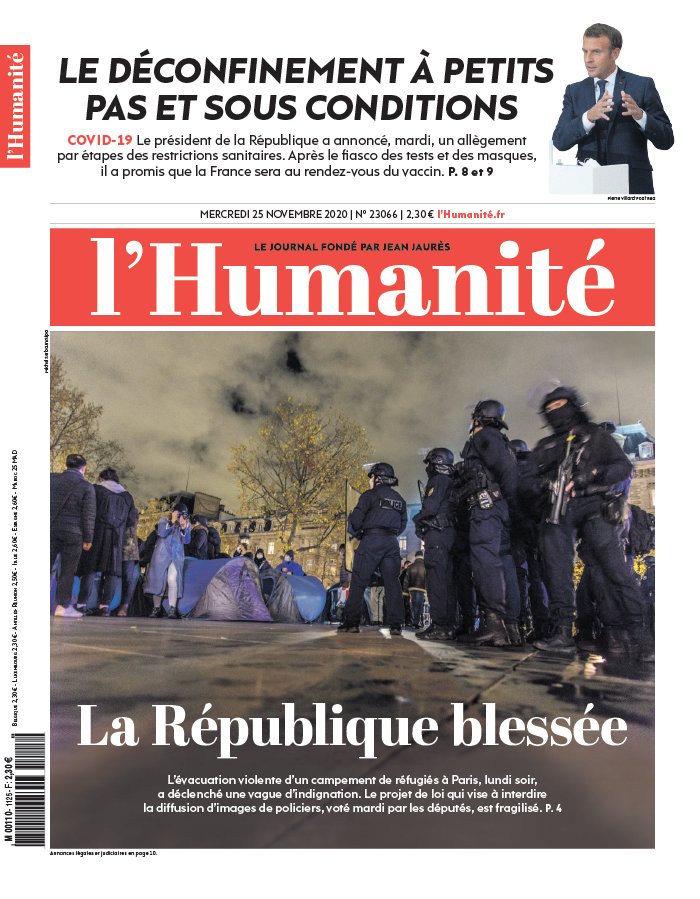 L'Humanité 25 novembre 2020 Abonnement à L’Humanité Pas Cher avec le BOUQUET INFO ePresse.fr
