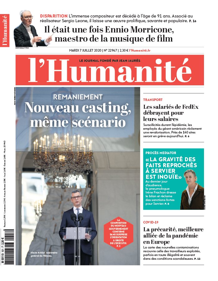 L'Humanité 07 juillet 2020 Abonnement à L’Humanité Pas Cher avec le BOUQUET INFO ePresse.fr