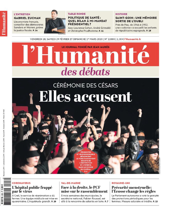 L'Humanité 28 février 2020 Abonnement à L’Humanité Pas Cher avec le BOUQUET INFO ePresse.fr