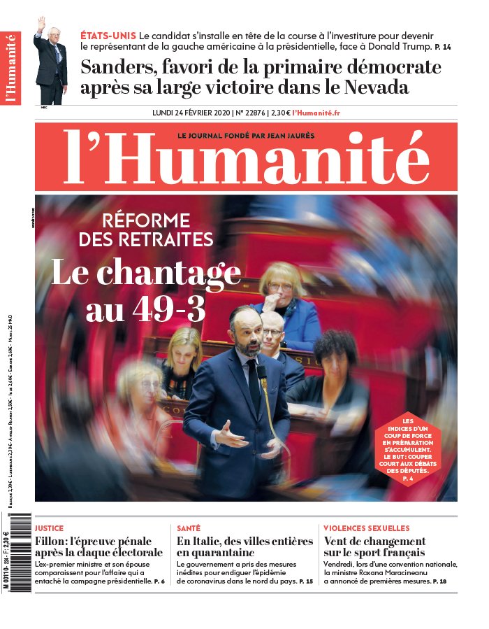 L'Humanité 24 février 2020 Abonnement à L’Humanité Pas Cher avec le BOUQUET INFO ePresse.fr