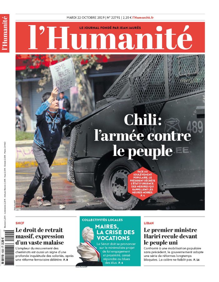L'Humanité 22 octobre 2019 L'Humanité N°22791 du 22 octobre 2019 à télécharger sur iPad