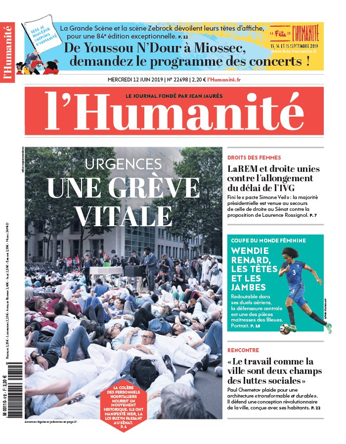 L'Humanité 12 juin 2019 L'Humanité N°22698 du 12 juin 2019 à télécharger sur iPad