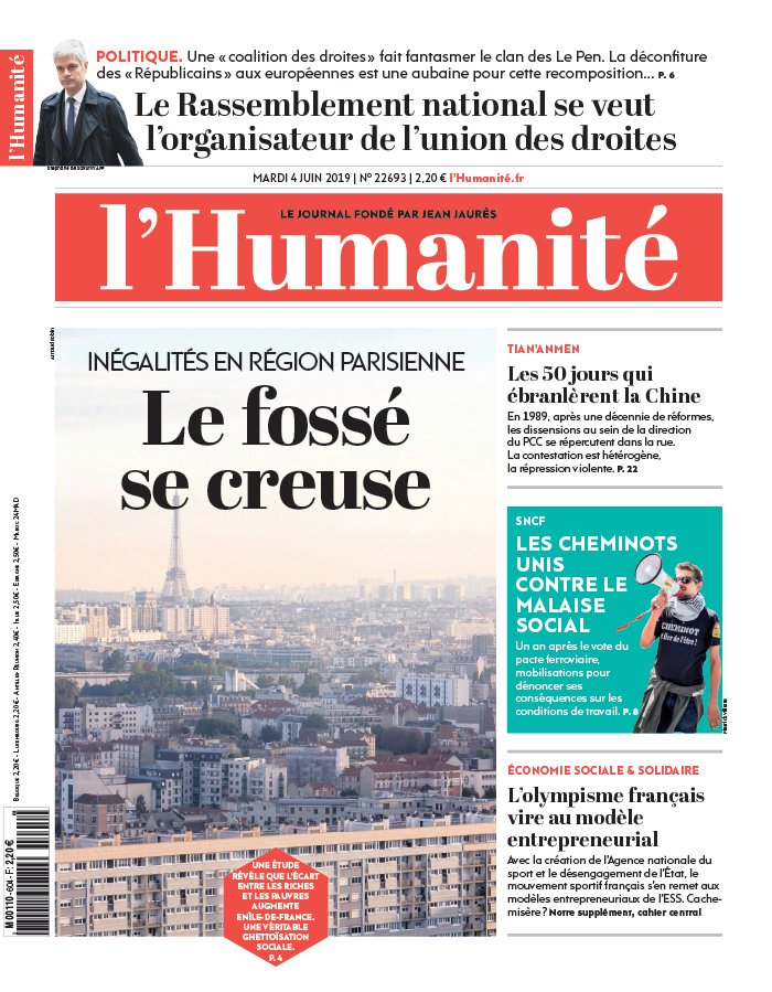 L'Humanité 04 juin 2019 L'Humanité N°22693 du 04 juin 2019 à télécharger sur iPad