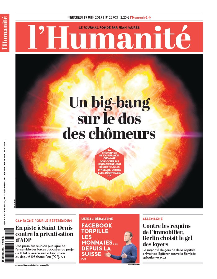 L'Humanité 19 juin 2019 L'Humanité N°22703 du 19 juin 2019 à télécharger sur iPad