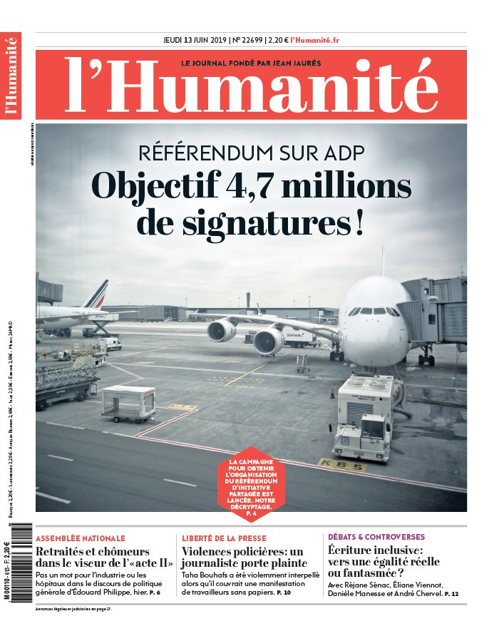L'Humanité 13 juin 2019 L'Humanité N°22699 du 13 juin 2019 à télécharger sur iPad