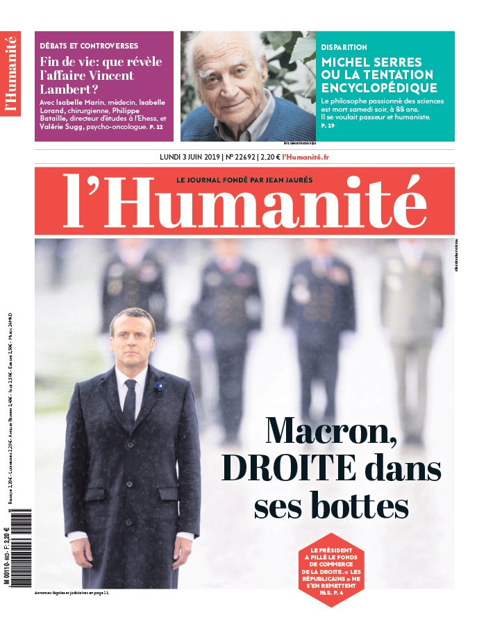 L'Humanité 03 juin 2019 L'Humanité N°22692 du 03 juin 2019 à télécharger sur iPad