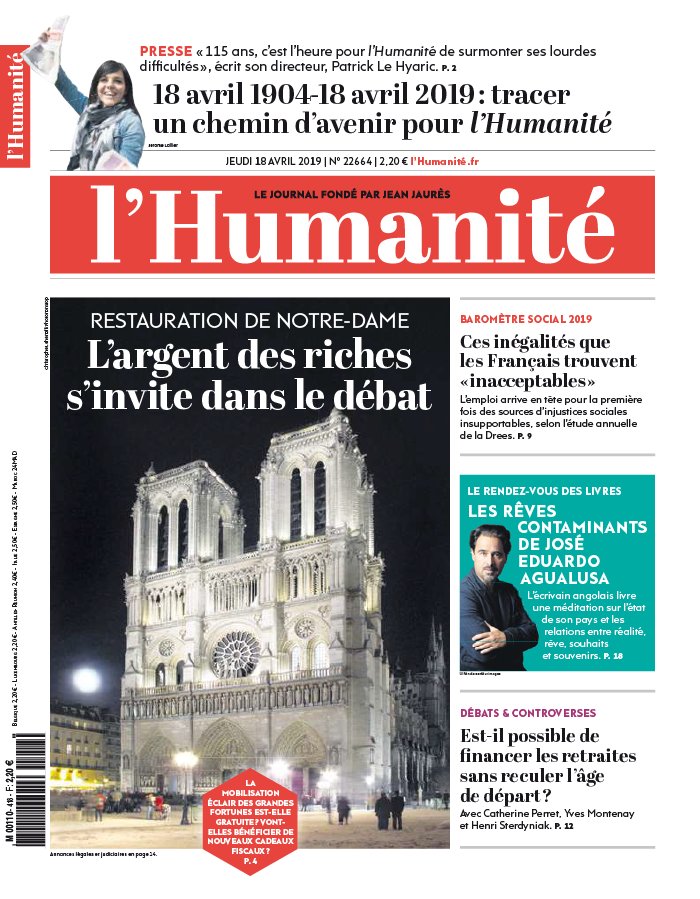 L'Humanité 18 avril 2019 L'Humanité N°22664 du 18 avril 2019 à télécharger sur iPad