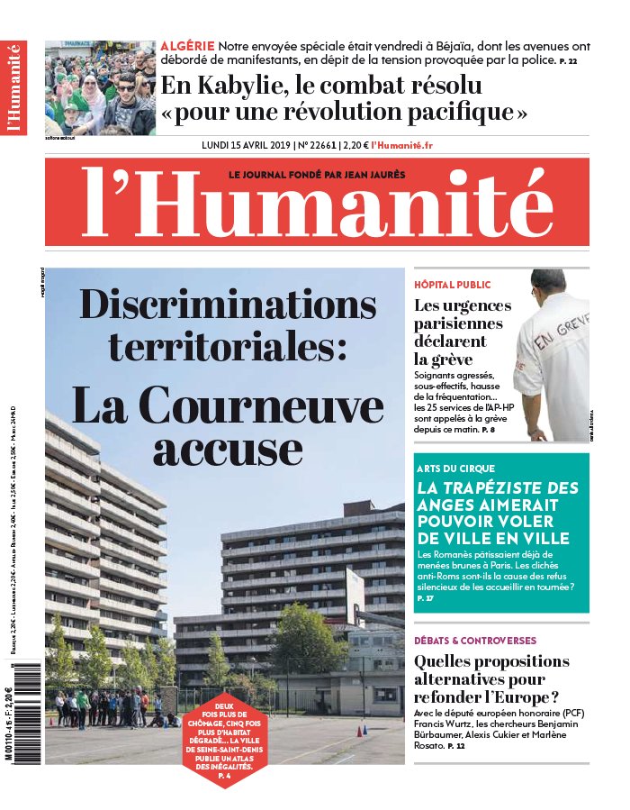 L'Humanité 15 avril 2019 L'Humanité N°22661 du 15 avril 2019 à télécharger sur iPad