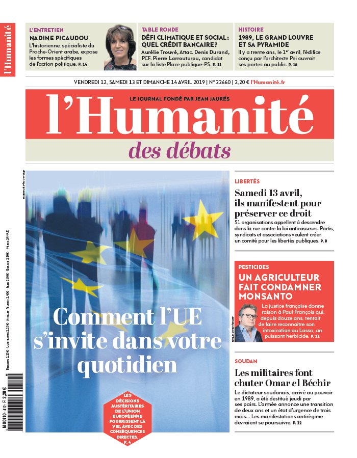 L'Humanité 12 avril 2019 L'Humanité N°22660 du 12 avril 2019 à télécharger sur iPad