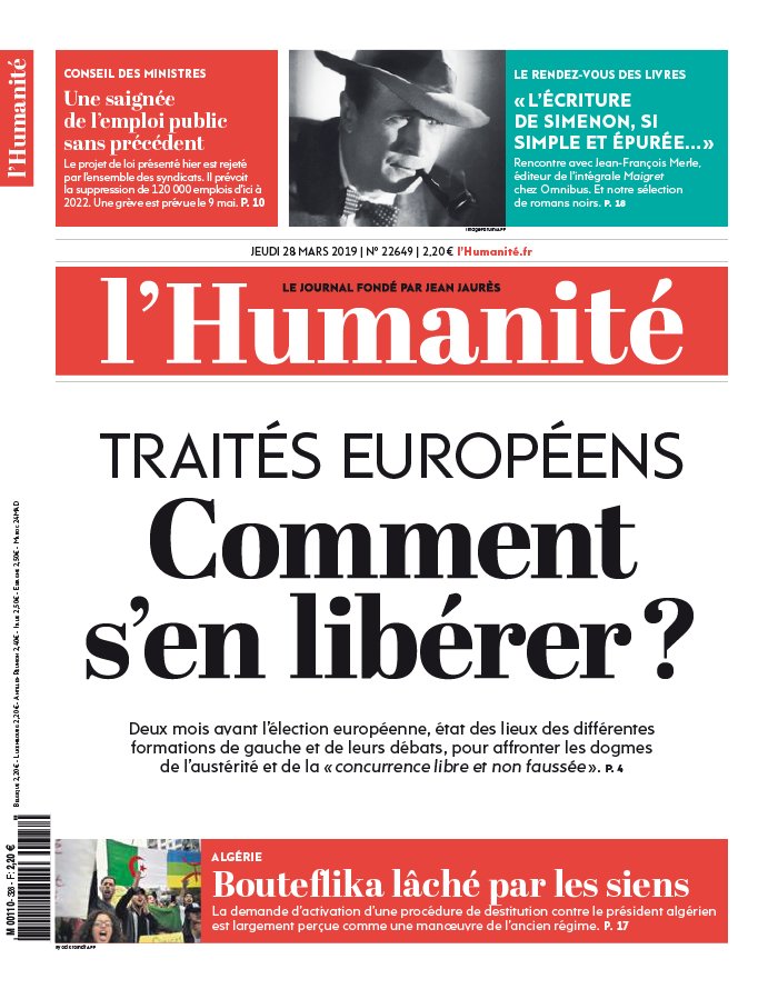 L'Humanité 28 mars 2019 L'Humanité N°22649 du 28 mars 2019 à télécharger sur iPad