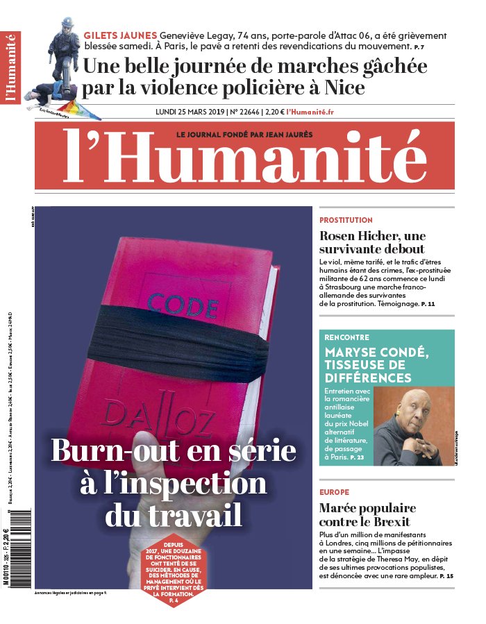 L'Humanité 25 mars 2019 L'Humanité N°22646 du 25 mars 2019 à télécharger sur iPad