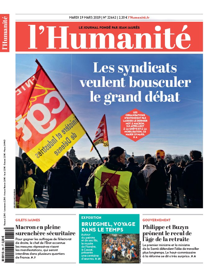 L'Humanité 19 mars 2019 L'Humanité N°22642 du 19 mars 2019 à télécharger sur iPad
