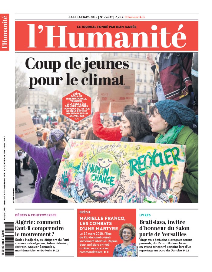 L'Humanité 14 mars 2019 L'Humanité N°22639 du 14 mars 2019 à télécharger sur iPad