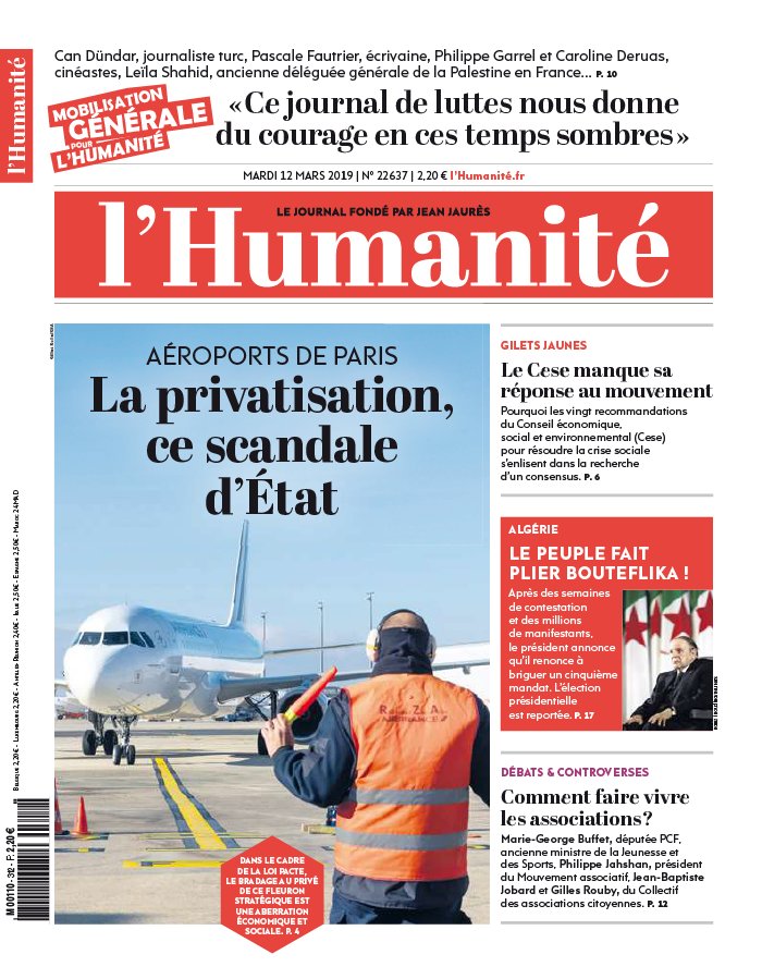 L'Humanité 12 mars 2019 L'Humanité N°22637 du 12 mars 2019 à télécharger sur iPad