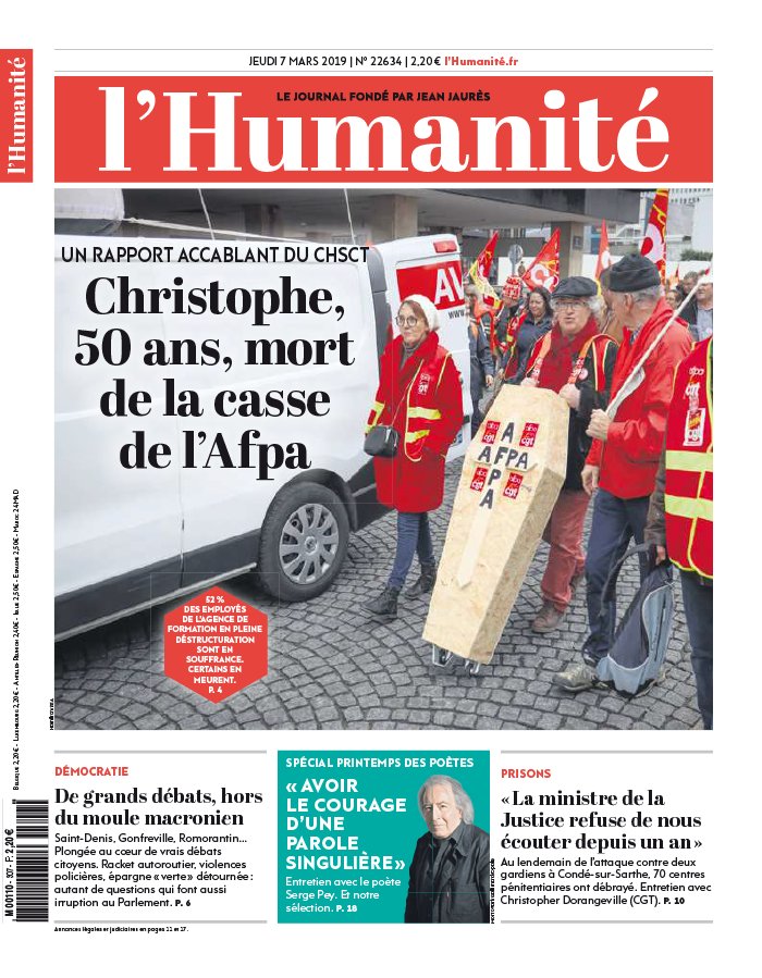 L'Humanité 07 mars 2019 L'Humanité N°22634 du 07 mars 2019 à télécharger sur iPad