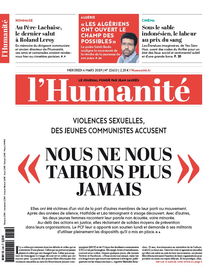 L'Humanité 06 mars 2019 L'Humanité N°22633 du 06 mars 2019 à télécharger sur iPad