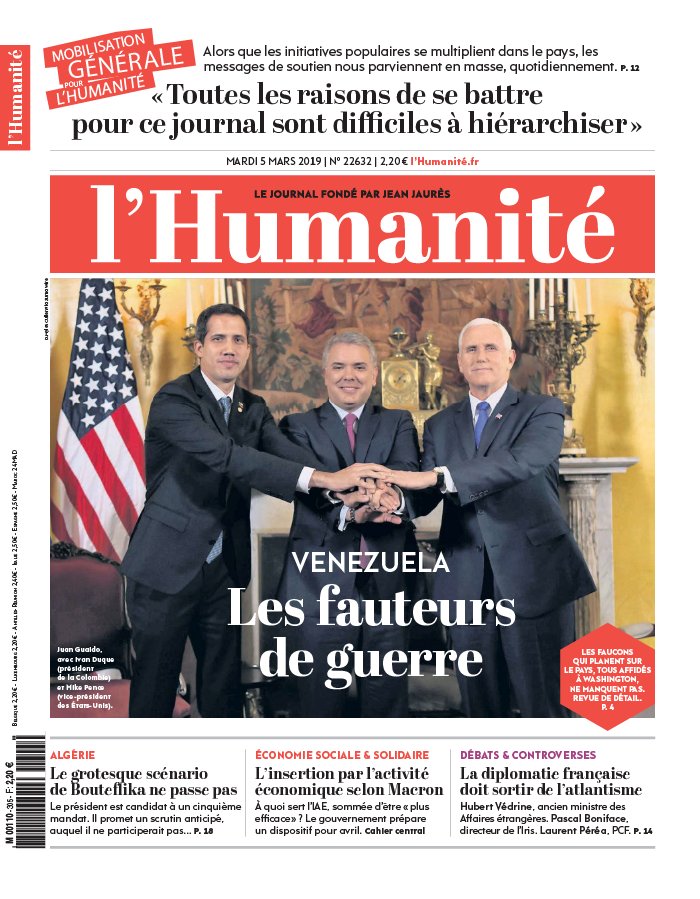L'Humanité 05 mars 2019 L'Humanité N°22632 du 05 mars 2019 à télécharger sur iPad
