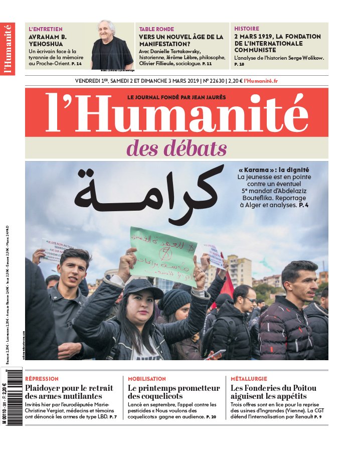 L'Humanité 01 mars 2019 L'Humanité N°22630 du 01 mars 2019 à télécharger sur iPad