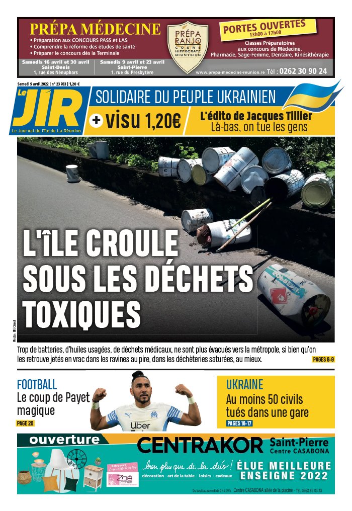 Journal de l'île de la Réunion N°23783 du 09 avril 2022 à télécharger