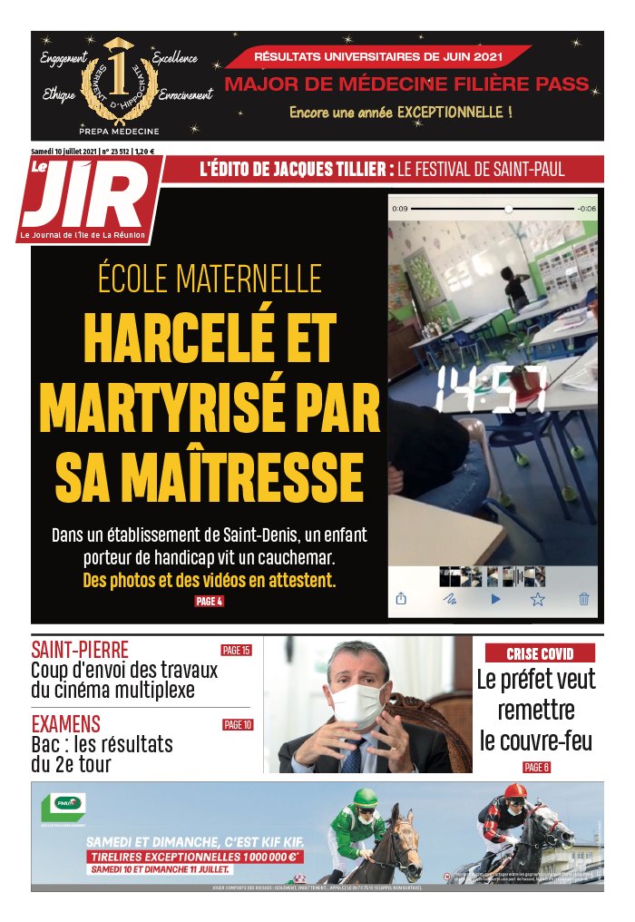Journal de l'île de la Réunion N°23512 du 10 juillet 2021 à télécharger ...