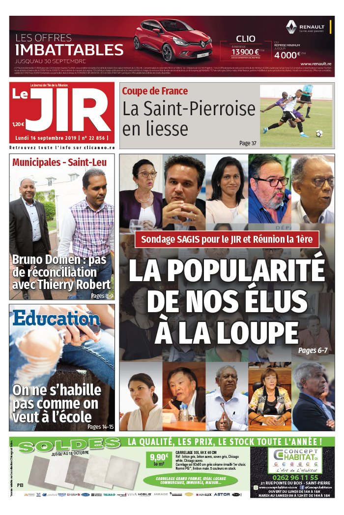 Journal de l'île de la Réunion N°22856 du 16 septembre 2019 à ...