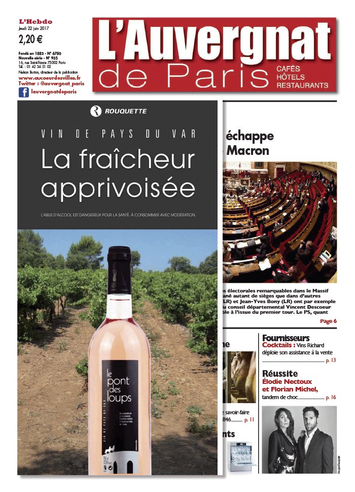 L'Auvergnat de Paris N°935 du 22 juin 2017 à télécharger sur iPad