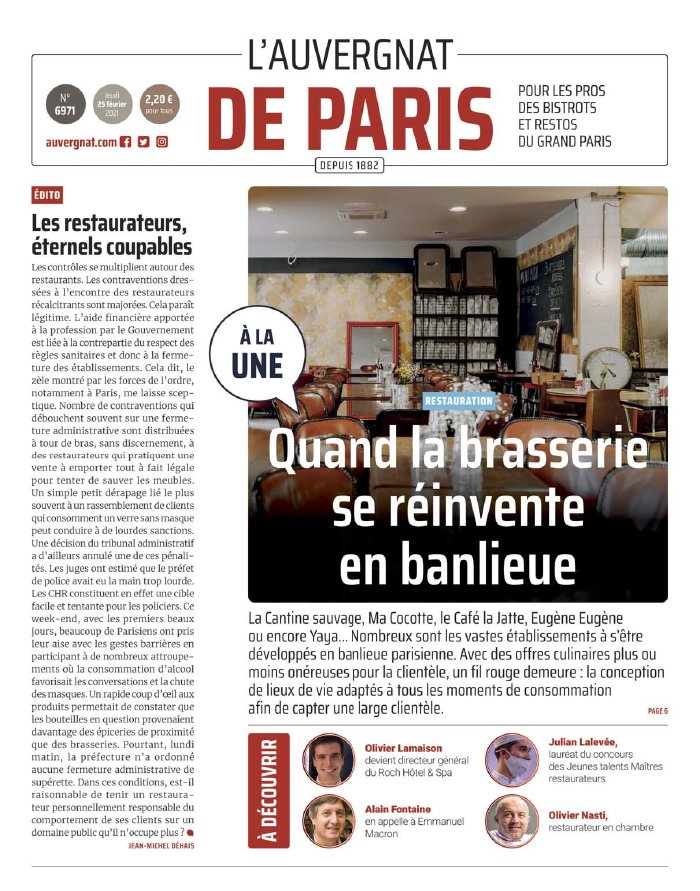 L'Auvergnat de Paris 25 février 2021 L'Auvergnat de Paris du 25 février 2021