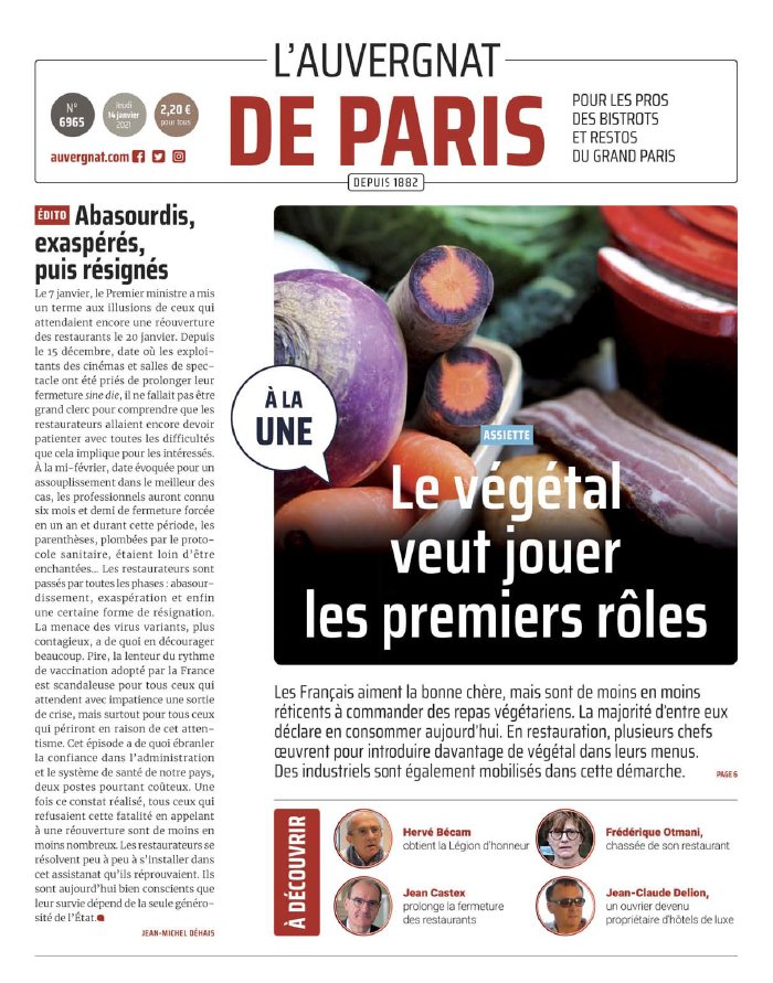 L'Auvergnat de Paris 14 janvier 2021 L'Auvergnat de Paris du 14 janvier 2021